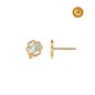 18KT GOLD NACAR TREFOIL EARRING WITH SCREW BACK CLASP