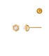 FACETED FLOWER EARRING WITH PEARL IN 18KT GOLD WITH SCREW BACK CLOSURE