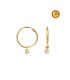 18KT GOLD HOOP EARRING ROUND 14X1 CLAW CUBIC ZIRCONIA