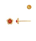 18KT GOLD CORAL EARRING WITH SCREW CLASP