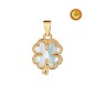 COLGANTE EN ORO 18KT EN FORMA DE TREBOL CON NACAR