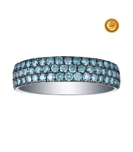 RING IN WHITE GOLD WITH BLUE DIAMONDS