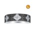 RING IN 18KT WHITE GOLD WITH BLACK AND WHITE DIAMONDS