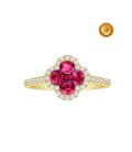 RING IN 18KT GOLD WITH RUBIES AND WHITE DIAMONDS