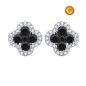 EARRINGS IN 18KT WHITE GOLD WITH WHITE AND BLACK DIAMONDS