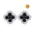 EARRINGS IN 18KT WHITE GOLD WITH WHITE AND BLACK DIAMONDS