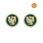 PANTHER EARRINGS IN 18KT GOLD WITH GREEN MALACHITE, EMERALD, BLACK AND WHITE DIAMONDS