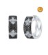 EARRINGS IN 18KT WHITE GOLD WITH BLACK AND WHITE DIAMONDS