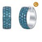 PENDIENTES EN ORO BLANCO 18KT CON DIAMANTES AZUL