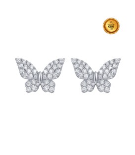 BUTTERFLY EARRINGS IN 18KT WHITE GOLD WITH WHITE DIAMONDS