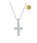 CROSS NECKLACE IN 18KT WHITE GOLD WITH WHITE DIAMONDS