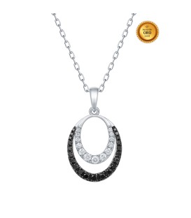 NECKLACE IN 18KT WHITE GOLD WITH WHITE AND BLACK DIAMONDS