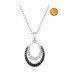 NECKLACE IN 18KT WHITE GOLD WITH WHITE AND BLACK DIAMONDS