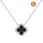 COLLAR EN ORO BLANCO 18KT CON DIAMANTES BLANCOS Y NEGROS