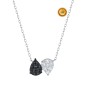 NECKLACE IN 18KT WHITE GOLD WITH WHITE AND BLACK DIAMONDS