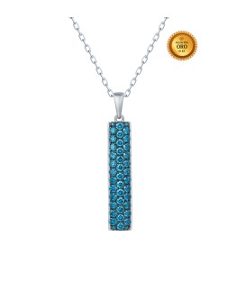 NECKLACE IN 18KT WHITE GOLD WITH BLUE DIAMONDS