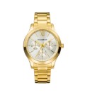 CHIC MULTIFUNCTION WATCH IN STEEL WITH GOLD-PLATED IP