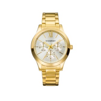RELOJ  CHIC MULTIFUNCIÓN DE ACERO CON IP DORADO
