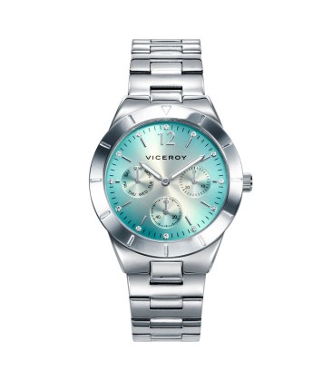 RELOJ CHIC MULTIFUNCIÓN DE ACERO Y ESFERA AZUL