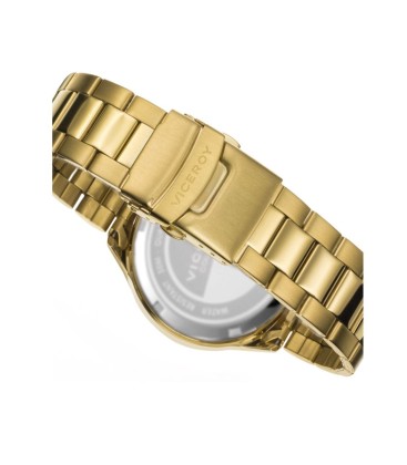 STEEL HEAR WATCH WITH GOLD-PLATED IP AND CHRONOGRAPH