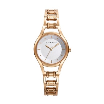 RELOJ AIR TRES AGUJAS DE ACERO IP DORADO Y ESFERA BLANCA