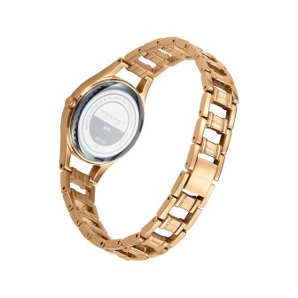 RELOJ AIR TRES AGUJAS DE ACERO IP DORADO Y ESFERA BLANCA