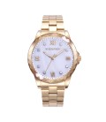 CHIC GOLD WATCH WITH GOLD PLATED STAINLESS STEEL CASE AND BRACELET