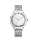 STAINLESS STEEL KISS WATCH WITH WHITE DIAL WITH ZIRCONS