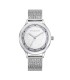 STAINLESS STEEL KISS WATCH WITH WHITE DIAL WITH ZIRCONS