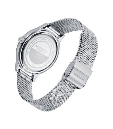 STAINLESS STEEL KISS WATCH WITH WHITE DIAL WITH ZIRCONS