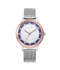 STAINLESS STEEL KISS WATCH WITH WHITE DIAL WITH ZIRCONS