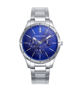 STAINLESS STEEL WATCH WITH BLUE DIAL