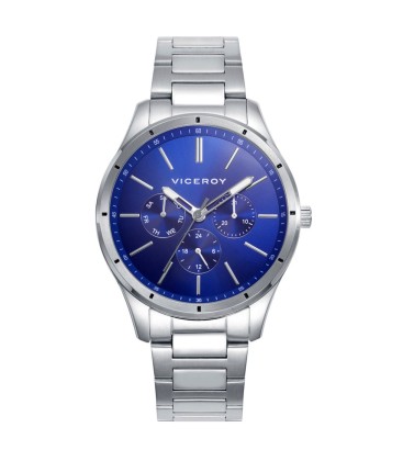 STAINLESS STEEL WATCH WITH BLUE DIAL