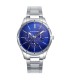 STAINLESS STEEL WATCH WITH BLUE DIAL