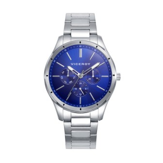RELOJ EN ACERO CON ESFERA AZUL