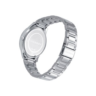 STAINLESS STEEL WATCH WITH BLUE DIAL