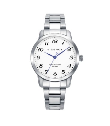 STEEL WATCH WITH WHITE DIAL