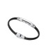 STEEL AND CARBON FIBRE WITH LEATHER BEAT BRACELET