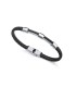 PULSERA BEAT DE ACERO CON PIEL