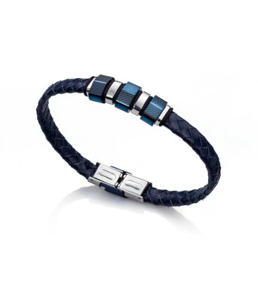 VICEROY STAINLESS STEEL AND LEATHER BRACELET