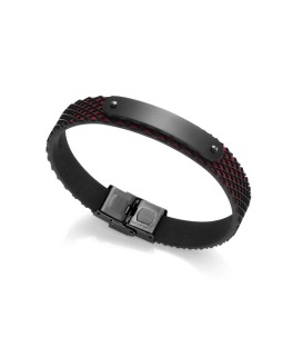 HEAT BRACELET IN STAINLESS STEEL AND LEATHER MILTICOLOR