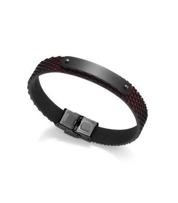 HEAT BRACELET IN STAINLESS STEEL AND LEATHER MILTICOLOR