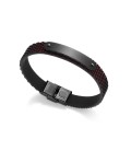 HEAT BRACELET IN STAINLESS STEEL AND LEATHER MILTICOLOR