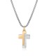 BEAT PENDANT WITH BICOLOUR STAINLESS STEEL CROSS