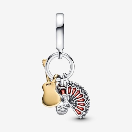 Spanish Guitar, Flamenco Shoe and Fan Pendant Charm