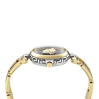 Reloj Versace Medusa Jewel Plateado, Dorado y Verde Analógico Mujer VE0B00325 PVD Oro, Verde, 34 mm