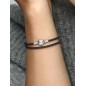 Pulsera Pandora en Cuero Trenzado Doble Negro