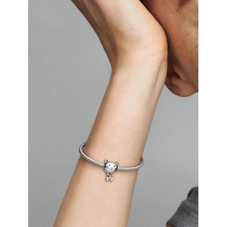 Cat and Bow Charm Sterling silver