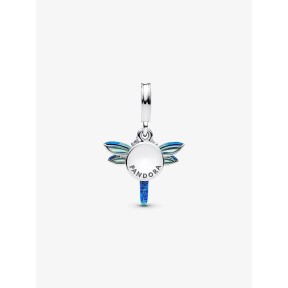 Double Dragonfly Pendant Charm Sterling silver
