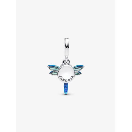 Double Dragonfly Pendant Charm Sterling silver